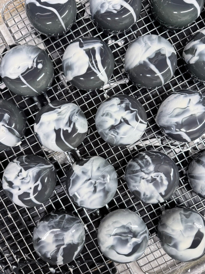 custom glazed mini marble mousse cakes for east west bank