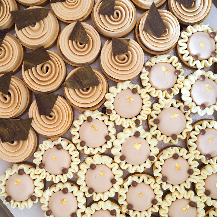 mini tartlets: chocolate hazelnut + sobacha