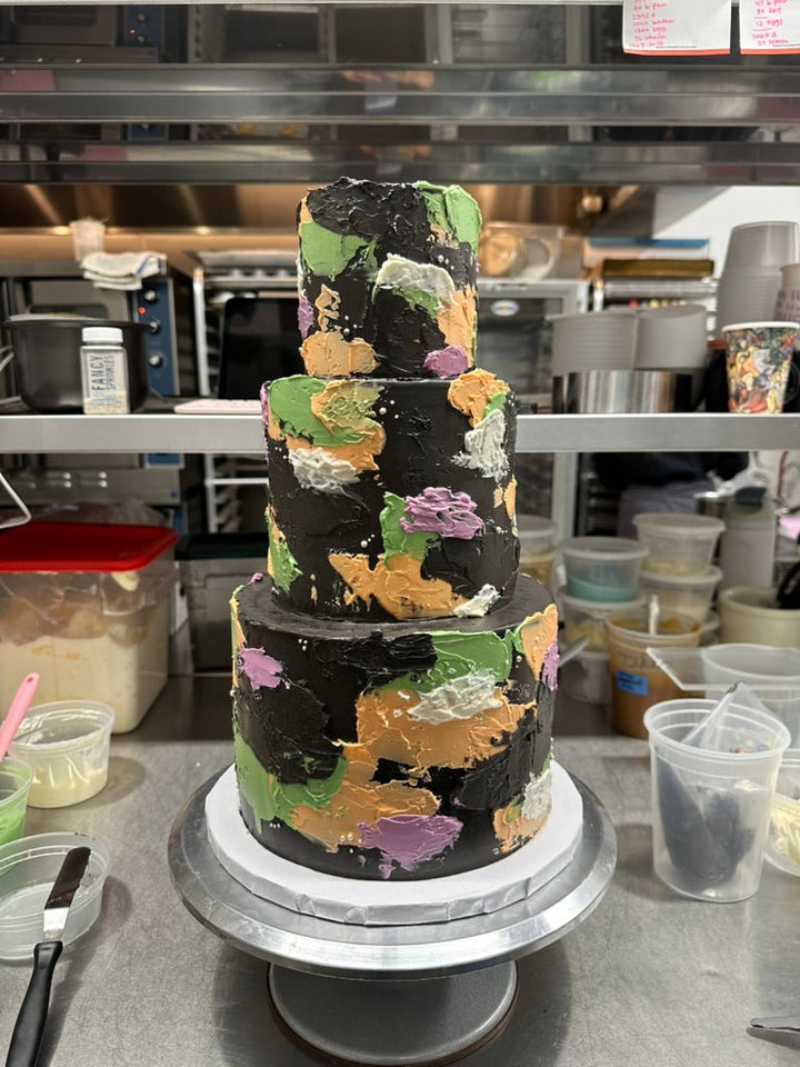 neon paint splattered birthday