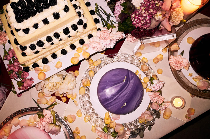 custom glazed marble cakes + tiered sheet cake