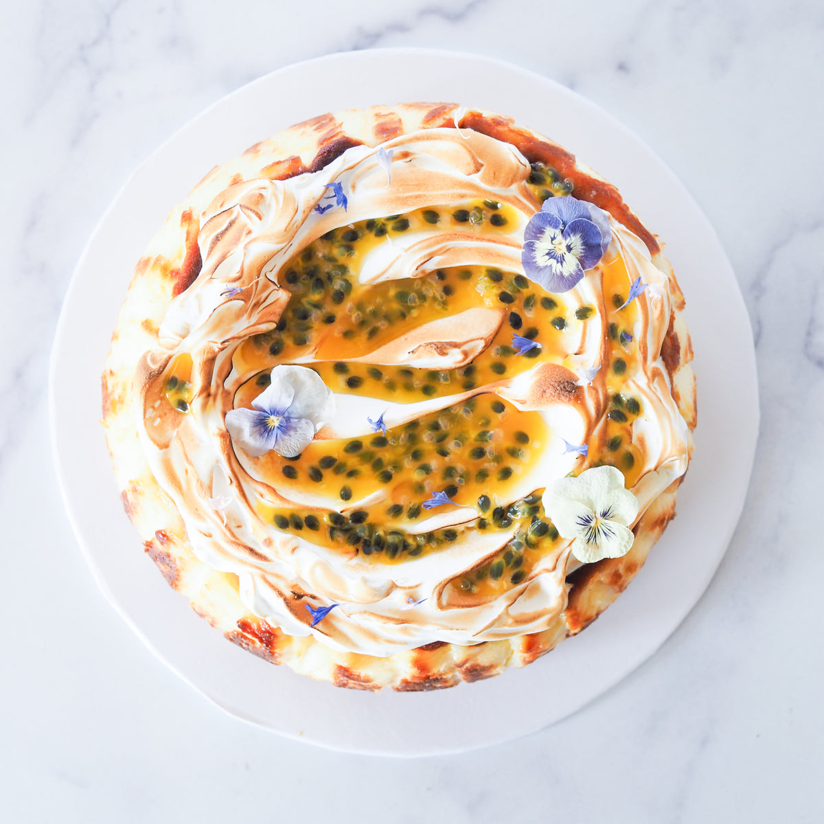 Calamansi Passion Fruit Meringue Cheesecake